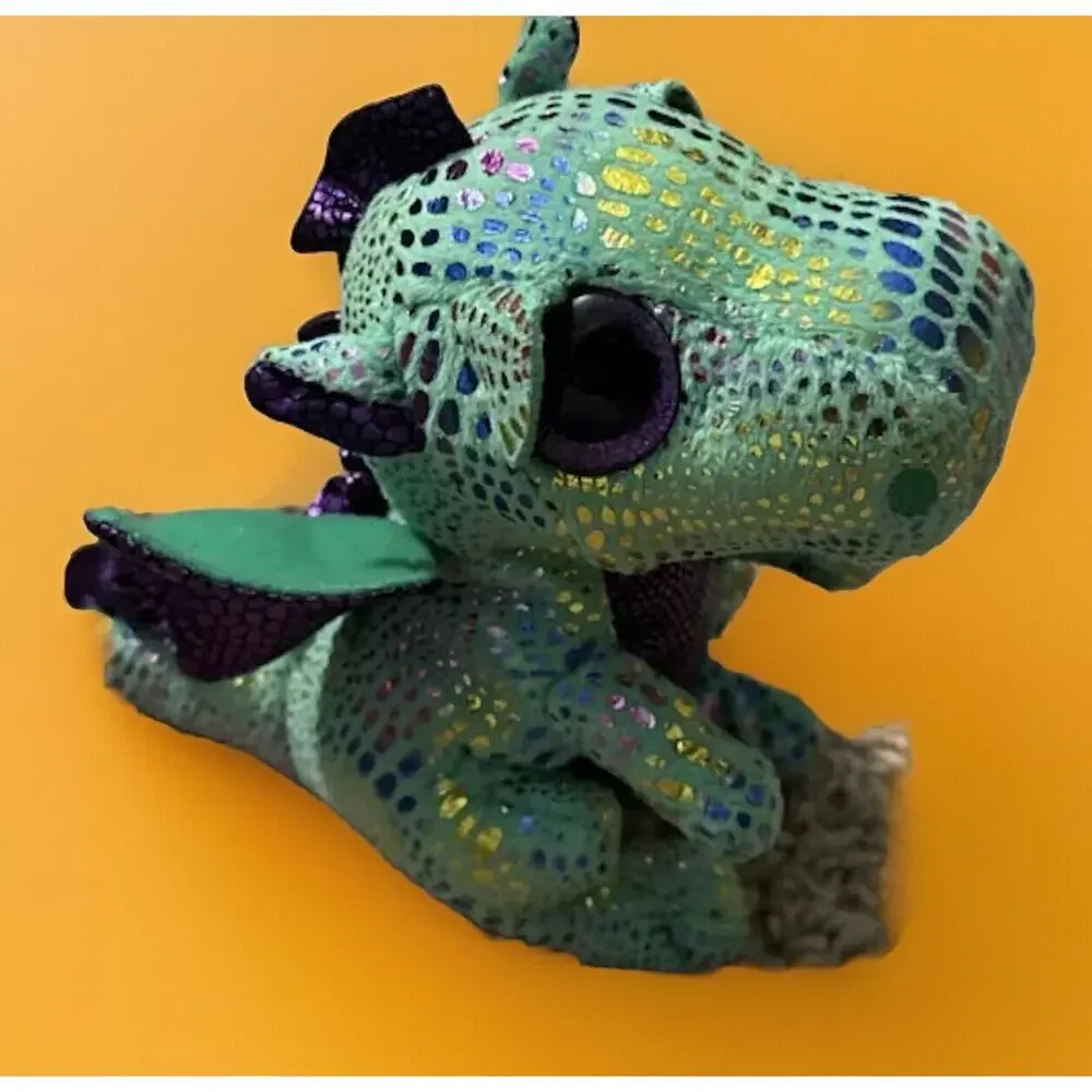 2015 Ty Beanie Boos Cinder Green Rainbow Dragon 9